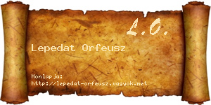 Lepedat Orfeusz névjegykártya